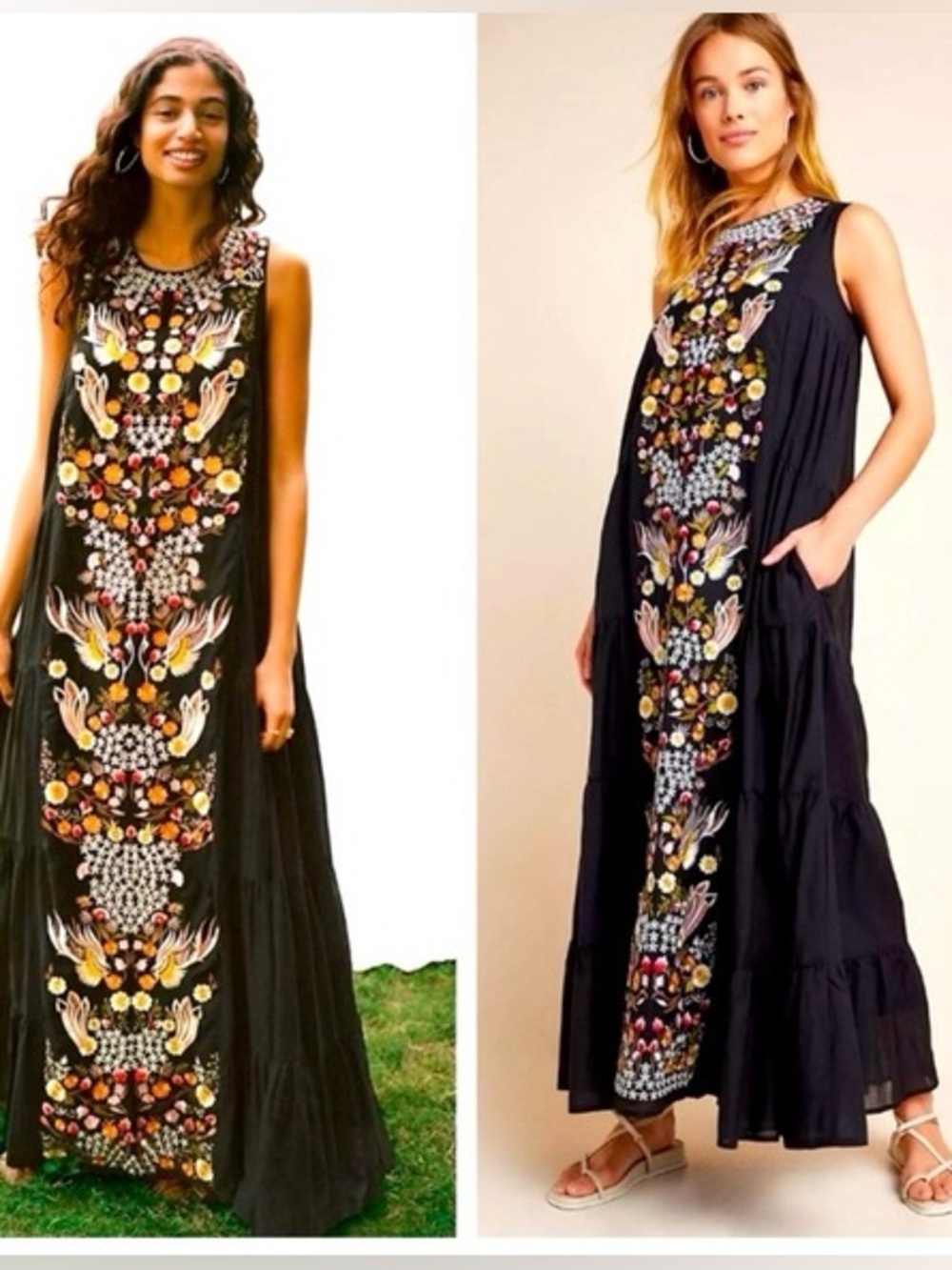 ANTHROPOLOGIE Samant Chauhan Jarcanda Embroidered Maxi Dress